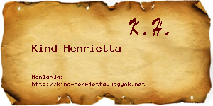 Kind Henrietta névjegykártya