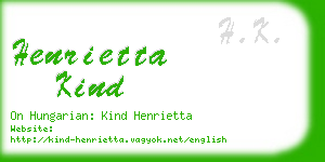 henrietta kind business card